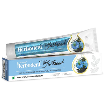 Herbodent® Blackseed Toothpaste - 6.53 Oz Pack of 1 | with Natural Particles | THYMOQUINONE Improves Micro - Hardness Level of Enamel | Sensitivity & Cavities Protection | 7 Organic Herbs - Neem Tomar - Lamarshop1