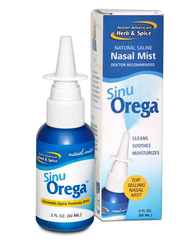 NORTH AMERICAN HERB & SPICE SinuOrega - 2 fl oz - Pack of 2 - All - Natural Nasal Spray - Oregano Oil & Sage to Support Healthy Sinus Response - Non - GMO - Lamarshop1
