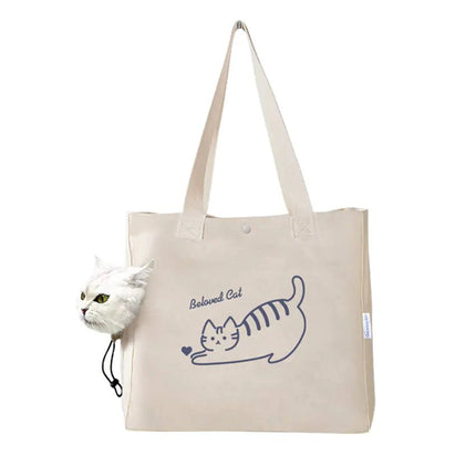 Portable Canvas Print Handbag for Outings with Pets - Lamarshop1
