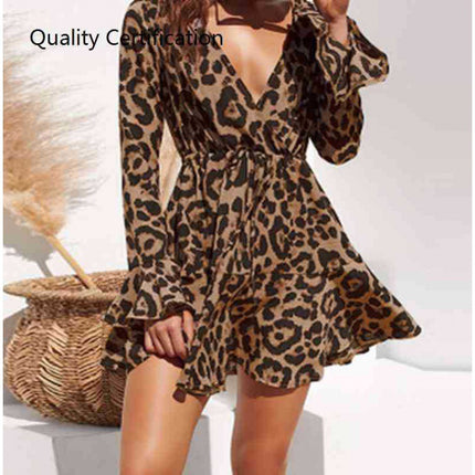 Casual Ruffle Long Sleeve A-line Mini Party Dress