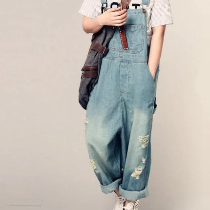 Denim Overalls and Wide-Leg Jeans