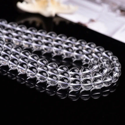 Natural White Crystal Bead Bracelet and Necklace Set
