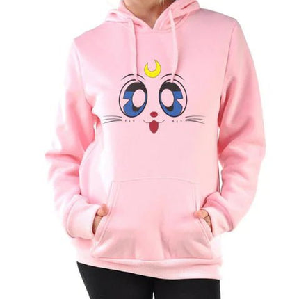 Women's Hooded Sweatshirt with Fleece Cat Design - Lamarshop1