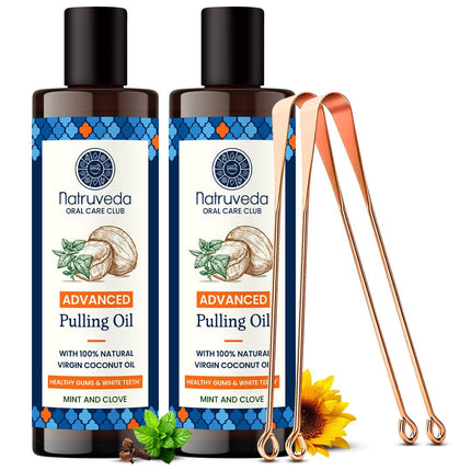 Oil Pulling | Advanced Coconut Oil Pulling | Coconut Pulling Oil | Extra Virgin Coconut Pulling Oil Mint - Pulling Oil for Teeth - Best Oil Pulling Mouthwash (Pack of 2)