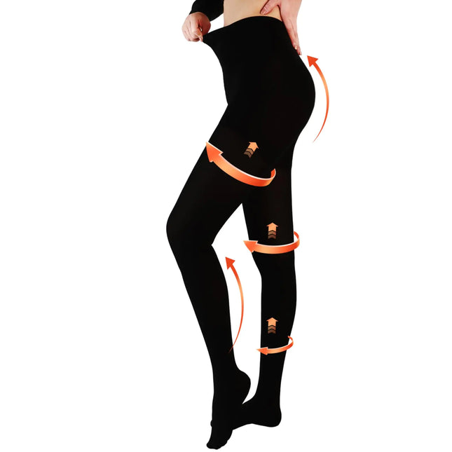 Compression Pantyhose for Women & Men 20 - 30 mmHg Closed Toe Support Hose for Women Medical Graduated Compression Stockings Leggings Tights for Varicose Veins Edema(Black 4XL) - Lamarshop1