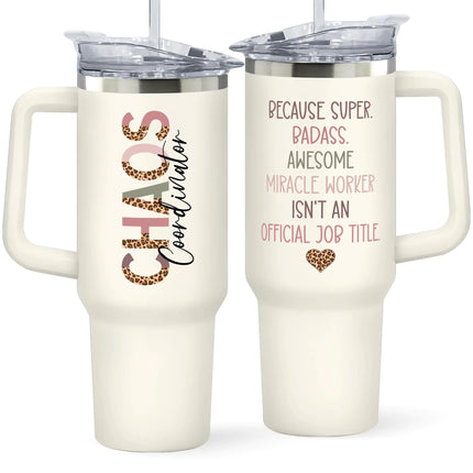Thank You Gifts for Women Boss Coworker Manager Office Teacher Nurse Assistant Mom - Chaos Coordinator Gifts - Boss Lady Gifts Boss Lady Gifts for Women Boss Lady for Her - 40 Oz Tumbler - Lamarshop1