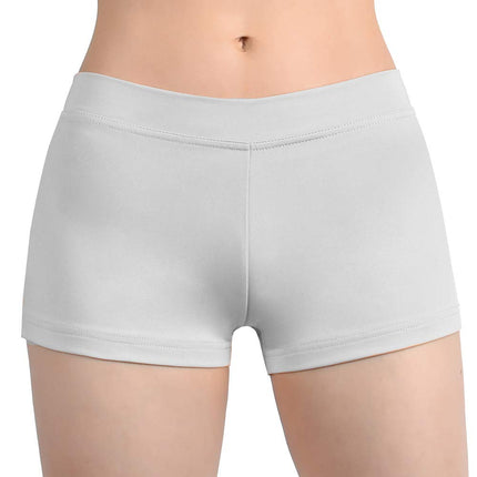 SUPRNOWA Boy Cut Shorts Low Rise Booty Shorts Spandex Active Dance Yoga Workout Fitness for Women (Glacier Gray Large)