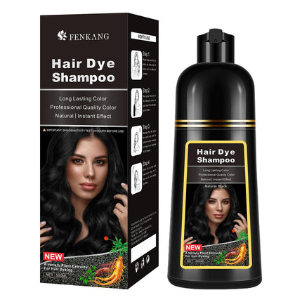 COSMPURLUXE Black Hair Dye Shampoo 3 in 1 Gray Hair Coverage for Women & Men Herbal Natural Plant Hair Dye Shampoo 500mL