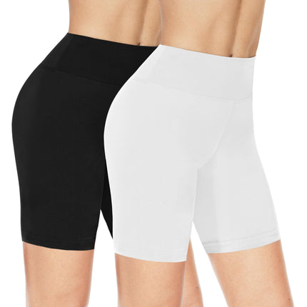 NexiEpoch 2 Pack Workout Biker Shorts Womens - 3" /5"/8" Booty Volleyball High Waisted Black Spandex Shorts for Yoga Dance