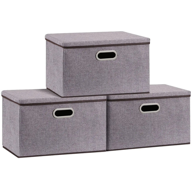 Household Items Storage Box Cotton And Linen Large Folding Storage Box Clothing Storage Box 44 - 30 - 30cm, 3 - piece Set, 5 - piece Set - Lamarshop1
