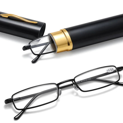 Classic HD Spring Compact Reading Glasses Readers Travel Slim Design with Case - Lamarshop1