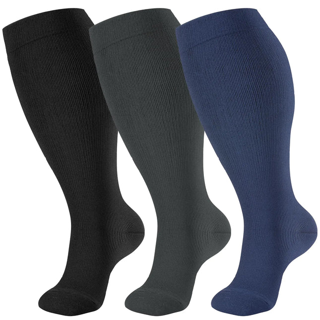 cerpite Plus Size Compression Socks Wide Calf for Women & Men 20 - 30 mmhg - Extra Wide Calf Knee High Support Socks for Nurse - Lamarshop1