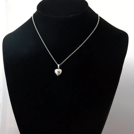 Stainless Steel Heart Shaped Picture Frame Necklace