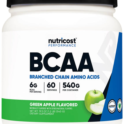 Nutricost BCAA Powder 2:1:1 (Green Apple 60 Servings)
