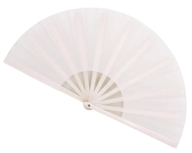 STHUAHE Large Folding Fans Rave Hand Fans Festival Fans for Women Men Hand Held Folding Fan for Music Festival EDM Performance Gifts Party Decoration (White) - Lamarshop1