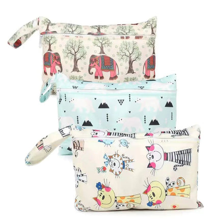 Cartoon Mini Zipper Diaper Bag & Makeup Cotton Pouch - Lamarshop1