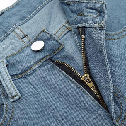 Star Mesh Patchwork Wide Leg Jeans with Frayed Detail