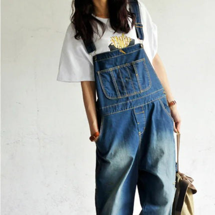 Denim Overalls and Wide-Leg Jeans