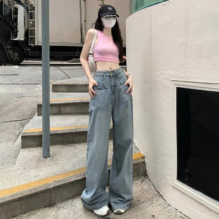 Retro Loose Wide Leg Jeans for Women