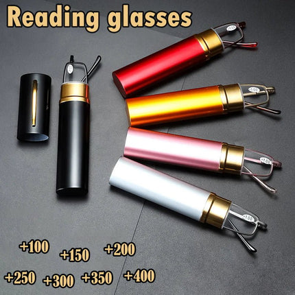 Classic HD Spring Compact Reading Glasses Readers Travel Slim Design with Case - Lamarshop1