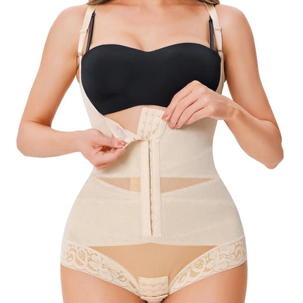 Nebility Shapewear Bodysuit Waist Trainer Open Bust Bodysuits for Women Tummy Control Criss - Cross Body Shaper(BeigeXXX - Large) - Lamarshop1