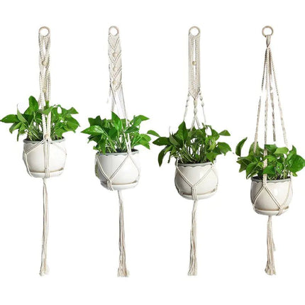 Handwoven Cotton Rope Hanging Planter Basket - Lamarshop1