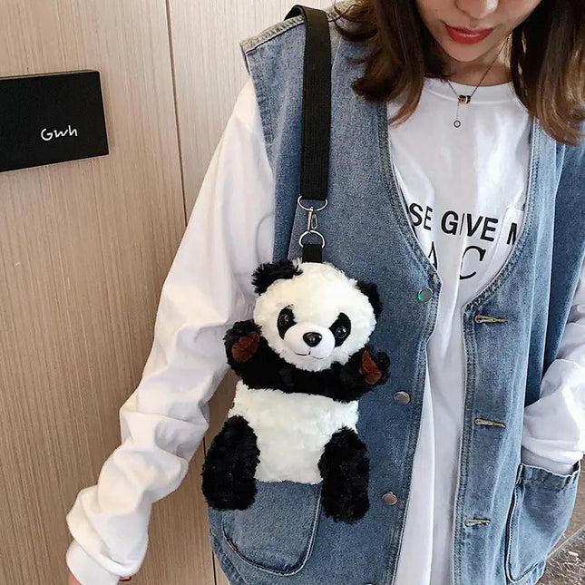 Cute Plush Panda Mini Shoulder Bag, Cartoon Crossbody - Lamarshop1