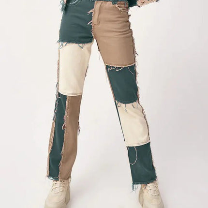 High Waist Wide Leg Jeans for Women with Stitching