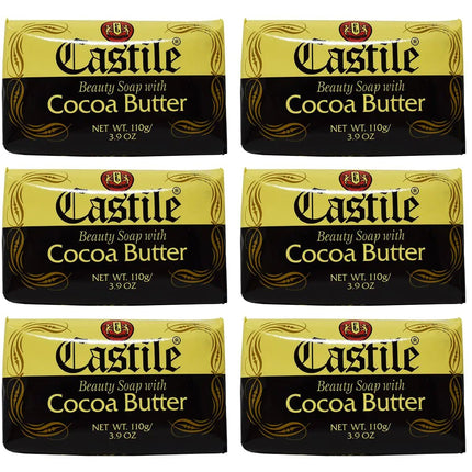 ELP ESSENTIAL Castile Soap Beauty Soap With Cocoa Butter 3.9 Ounces 6 Pack - Lamarshop1
