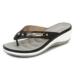 Women's Beach Sandals with Metal Buckle Design - Lamarshop1