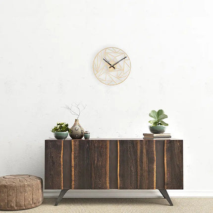 Creative Geometric Pattern Wall Clock, Quartz Wooden Decor - Lamarshop1