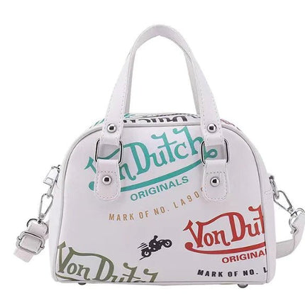 Mini Shell Bag with Graffiti Letter Print Design - Lamarshop1