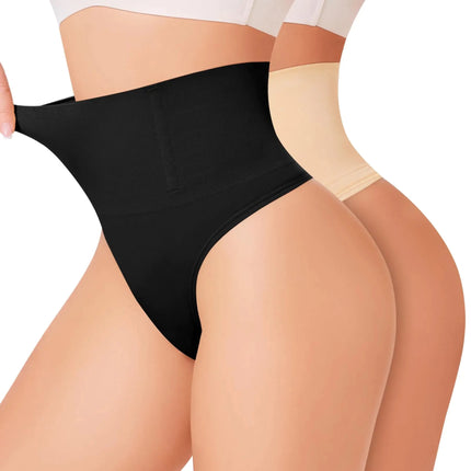 Nebility 2 - Pack Thong Shapewear Tummy Control Thong Girdle for Women Tummy Control Body Shaper - Lamarshop1