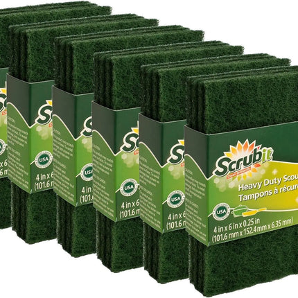 Scouring Pads - Heavy Duty Household Cleaning Scrubber with Non - Scratch Anti - Grease Technology - Reusable Scrubbing Pads – Green 24 Pack - Lamarshop1