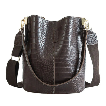 Blake Shoulder Bag - Chocolate Croc - Lamarshop1