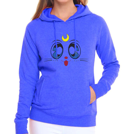 Women's Hooded Sweatshirt with Fleece Cat Design - Lamarshop1