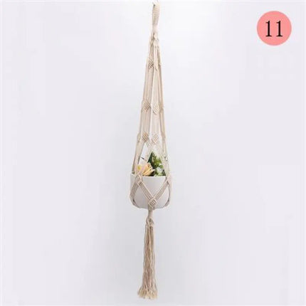Handwoven Cotton Rope Hanging Planter Basket - Lamarshop1
