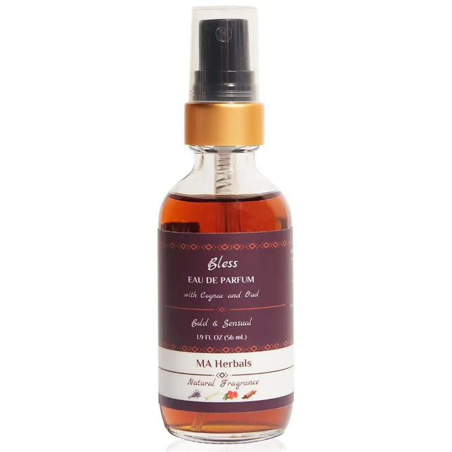 Bless Cognac & Oud Cologne for Men + Notes of Bourbon Barrel Oakwood Tobacco Amber Myrrh & Vanilla | Boozy Eau de Parfum made with Essential Oils | MA Herbals Natural Fragrance - Lamarshop1