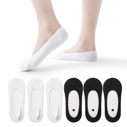 JAKIDAR No Show Socks Women Low Cut Socks (Size 5 - 8) Cotton Non Slip Invisible Hidden Thin Socks for Flats Boat Liner Socks 6 Pairs - Lamarshop1