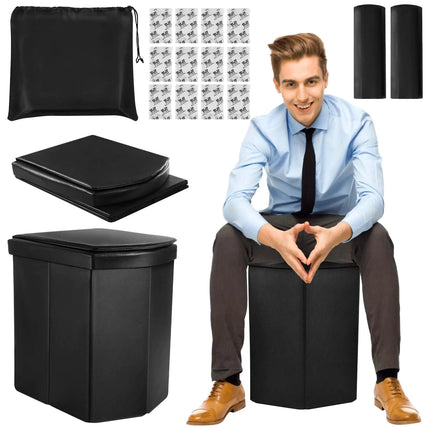 Alilmein Portable Toilet for Adults 16.5" XL Portable Toilet for Camping Camping Toilet with LidCamp Toilet with HandbagPortable Potty For Indoor Outdoor And Emergency Use - Lamarshop1