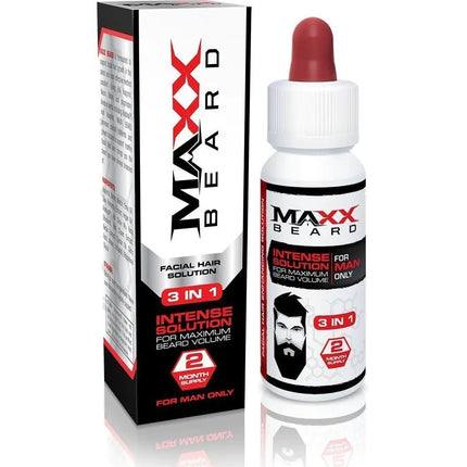 Maxx Beard -#1 Beard Growth Solution Natural Solution for Maximum Beard Volume-2 Month Supply