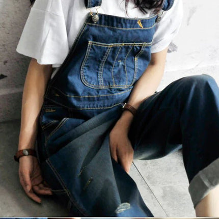 Denim Overalls and Wide-Leg Jeans