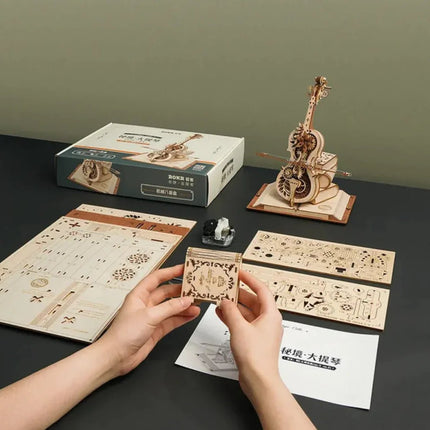 Magic Cello 3D Wooden Puzzle Music Box - Lamarshop1