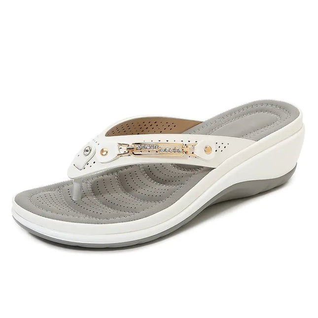 Women's Beach Sandals with Metal Buckle Design - Lamarshop1