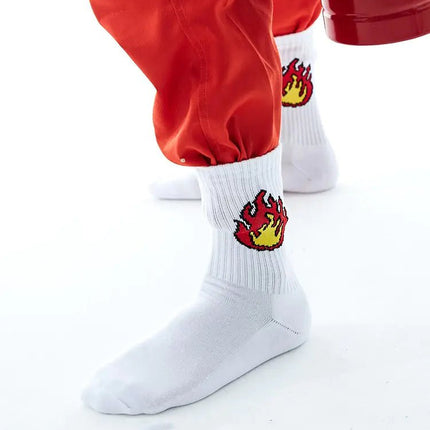 Men's Sports Socks with Towel Bottom - Flame Design - Lamarshop1