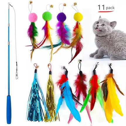 Retractable Cat Feather Toy for Indoor Cats - Lamarshop1
