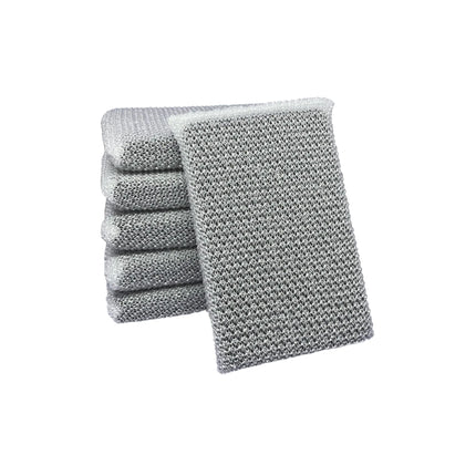 Elite Silver Scrubber Sponge 6 Pack Non Scratch Sponges for Kitchen and Household Use Made in USA (Regular) - Lamarshop1