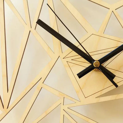 Creative Geometric Pattern Wall Clock, Quartz Wooden Decor - Lamarshop1