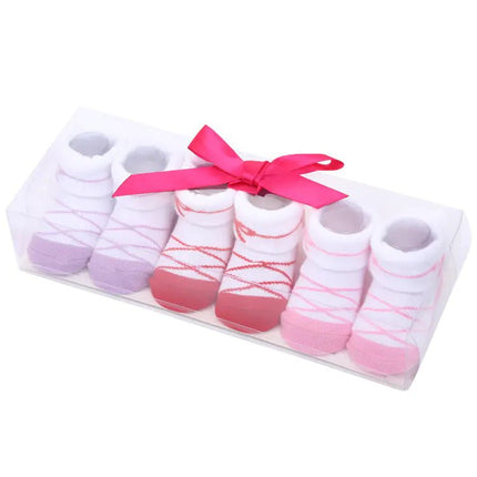 Cute Cartoon Polka Dot Baby Socks with Bow Set