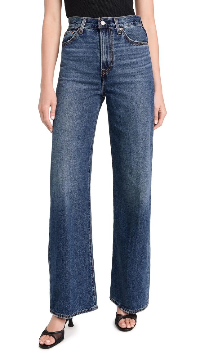 Levis Womens Ribcage Wide Leg Jeans Polar Perimeter Blue 25